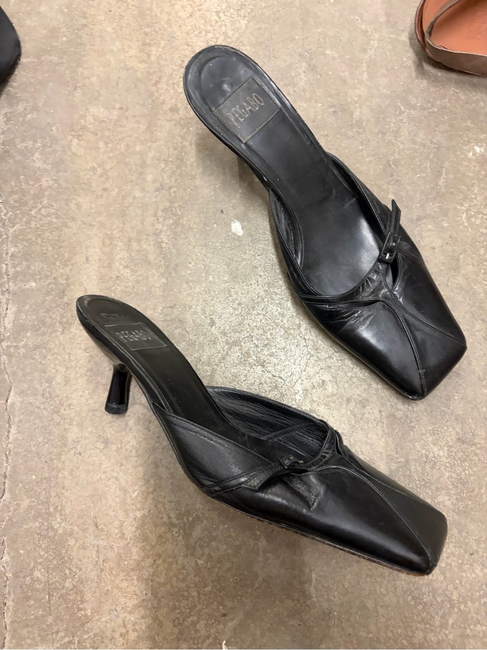 Vintage Y2K genuine leather kitten heels Mule Heels - Women's